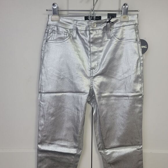 Ymi womens high rise metallic skinny jeans, small - Picture 7 of 10